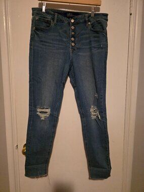 Gap Distressed Button Fly Jeans